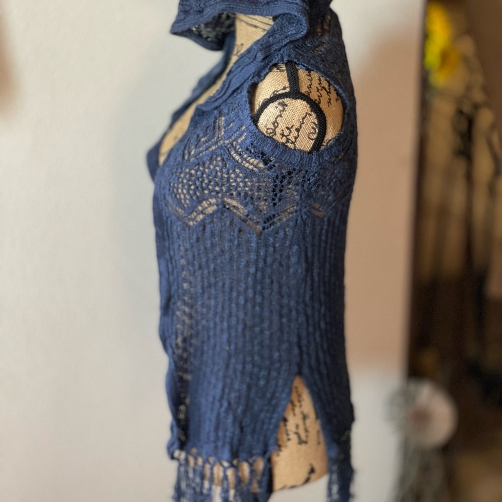Kids crocheted vest in blue